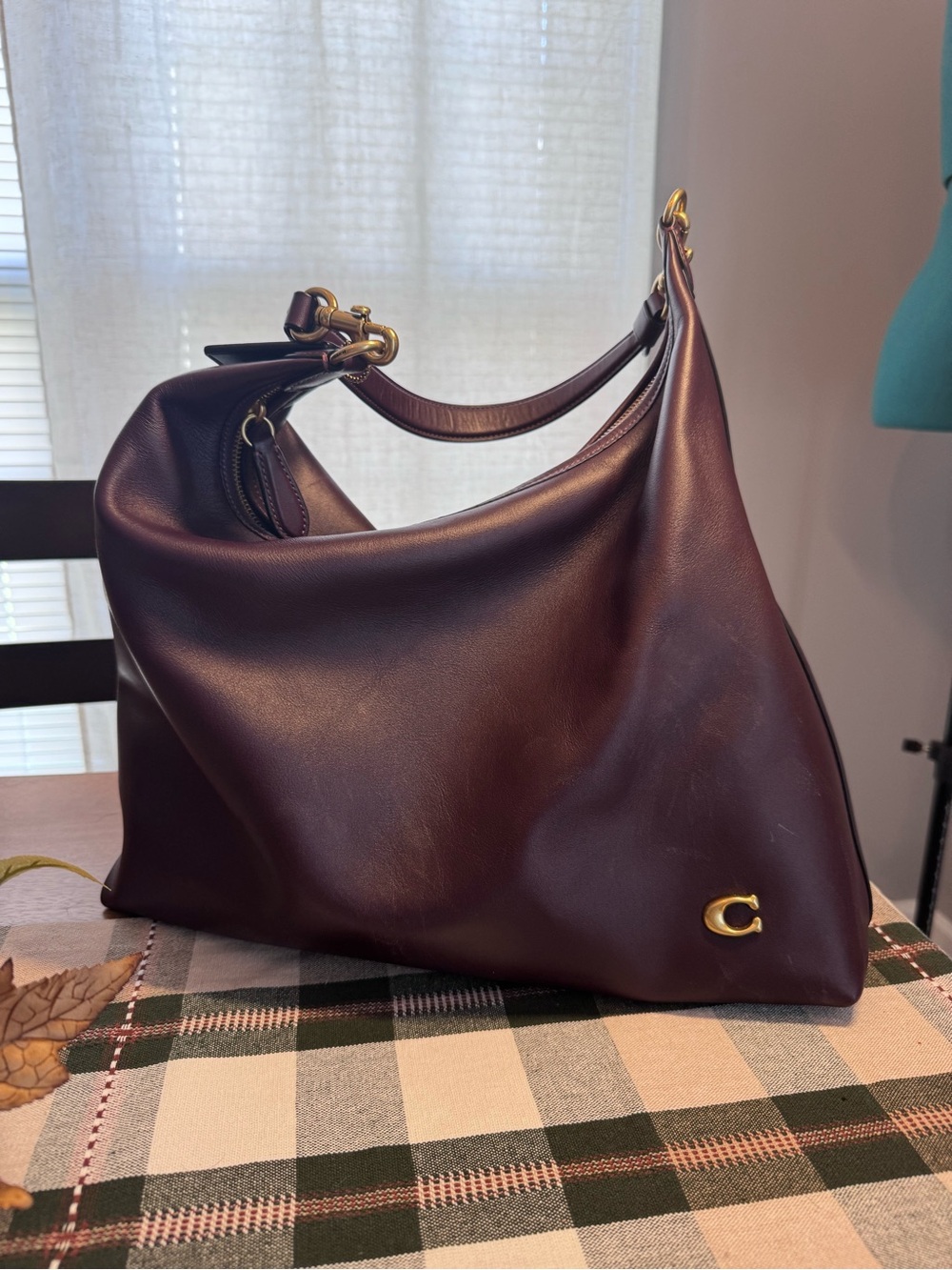 Coach Juliet Shoulder Bag 38 in Brass/Black Currant